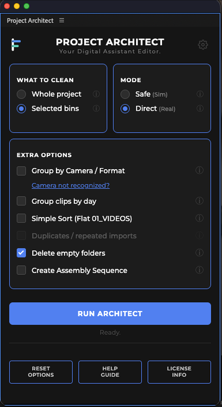 Delete empty folders is on. It runs after organizing, on a real DIRECT pass.